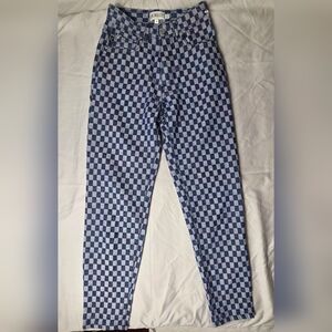 Vintage/Retro Fiorucci High Waisted Checkerboard Plaid Jeans Size 24 Rare